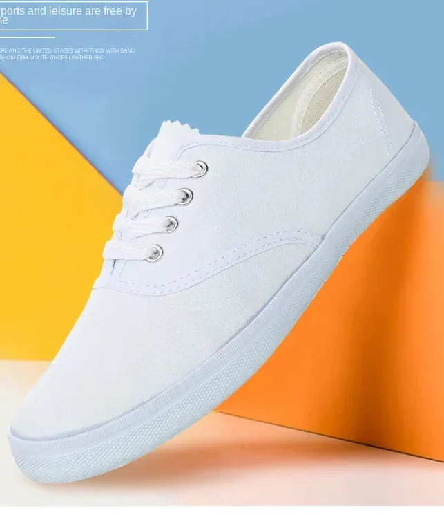Men Casual White Canvas Shoes