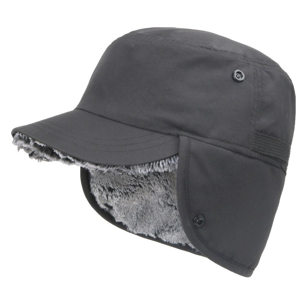 Unisex Waterproof Winter Brimmed Plush Earflap Cap