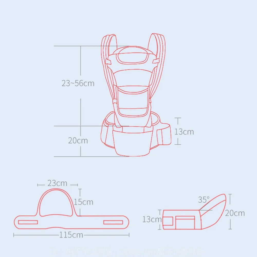 Kangaroo Shoulder Swaddle Sling Infant Kid Wrap Ergonomic Backpack Hipseat
