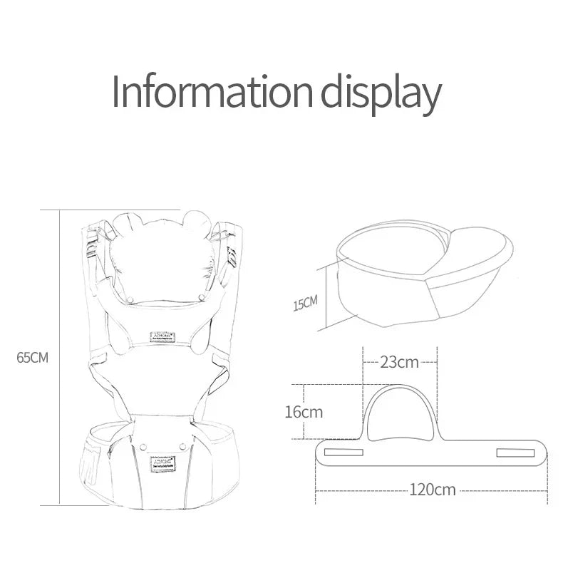 Front Facing Kangaroo Baby Wrap Carrier Infant Sling Infant Hipseat Waist Baby Gear