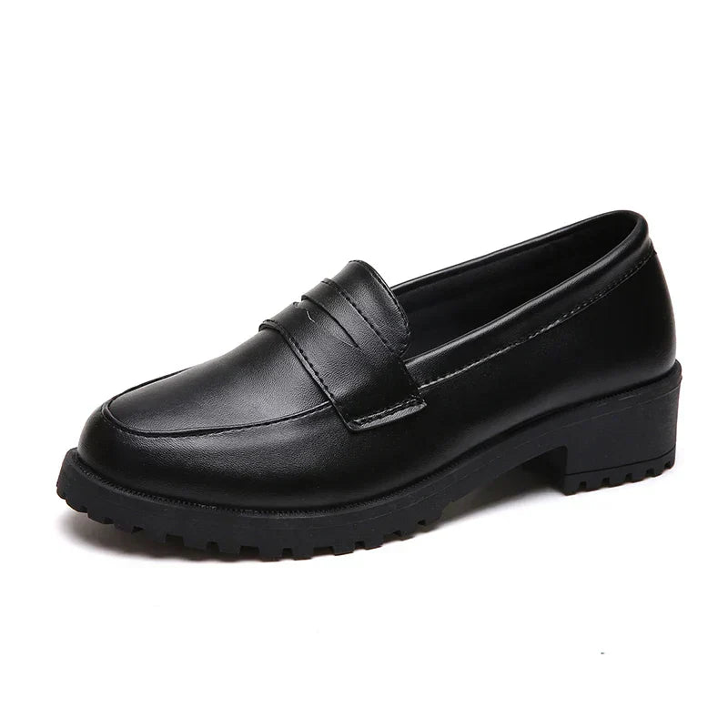 Women Casual Leather Oxfords Slip on Platforms