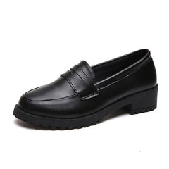 Women Casual Leather Oxfords Slip on Platforms