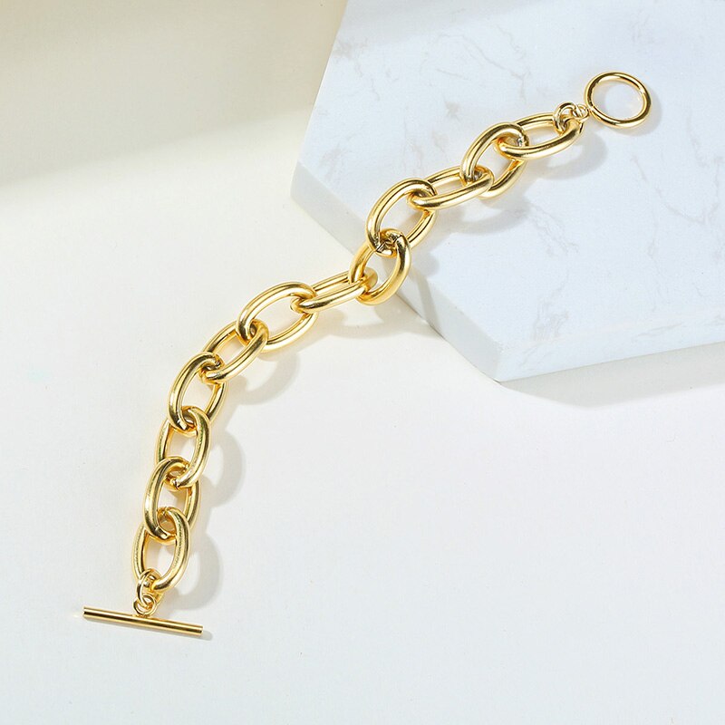 Accessories Women Stainless Steel Chunky Curb Link Bracelet