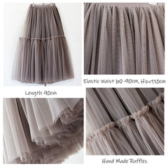 Women Casual Pleated Tulle Skirt