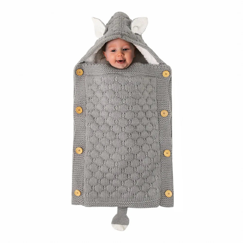 Newborn Baby Warm Knitted Stroller Toddler Knit Swaddling Blanket