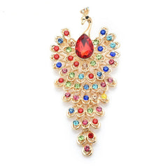 Women Accessories Rhinestone Peacock Brooch Pins