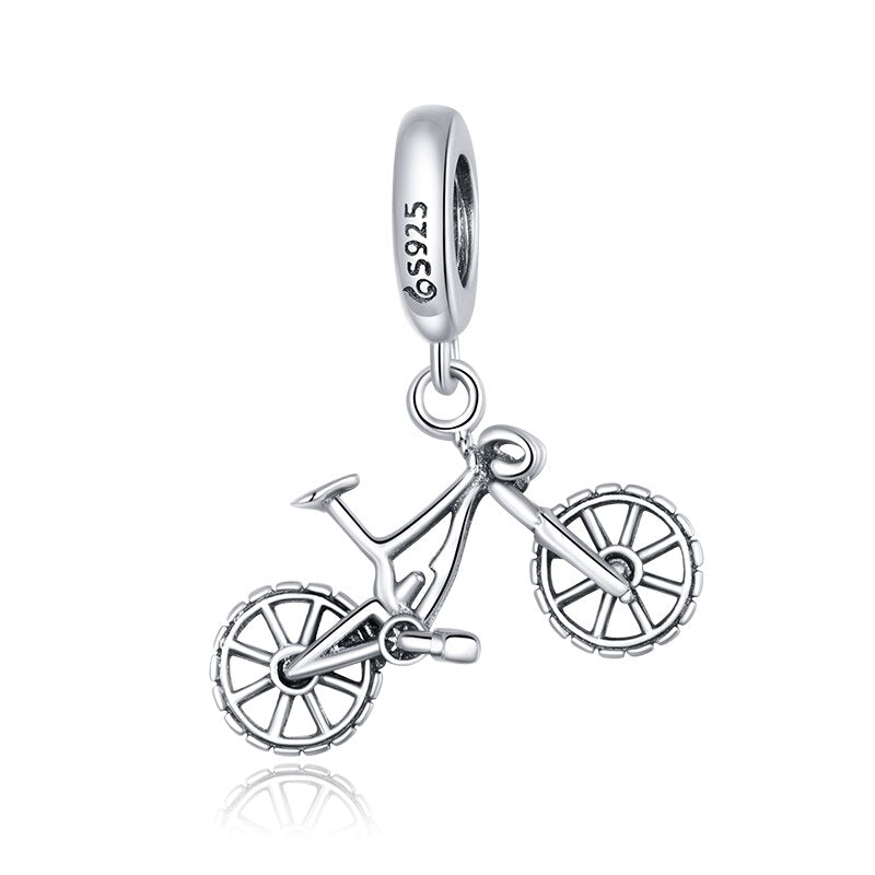 Sterling Silver 925 Colorful Enamel Pendant Car Charms