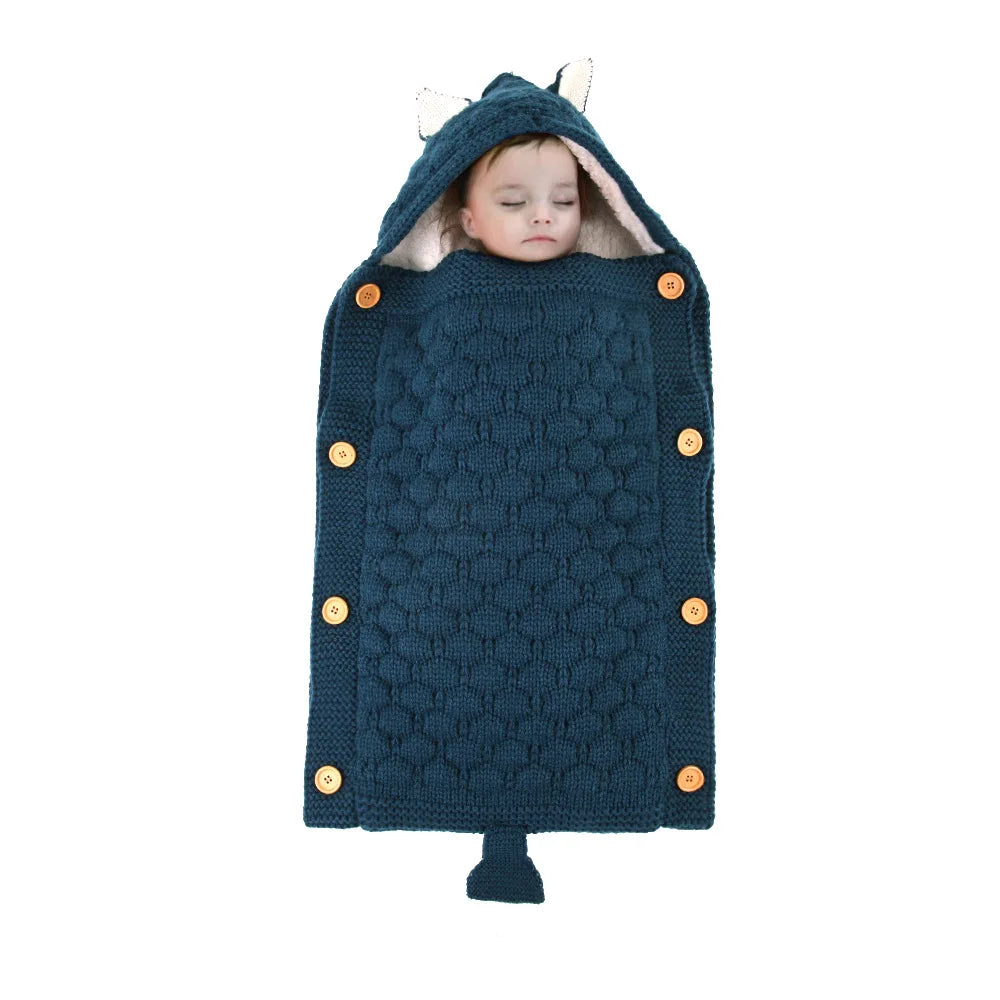 Newborn Baby Warm Knitted Stroller Toddler Knit Swaddling Blanket