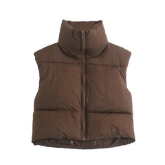 Woman Warm Puffer Sleeveless Vest Jacket