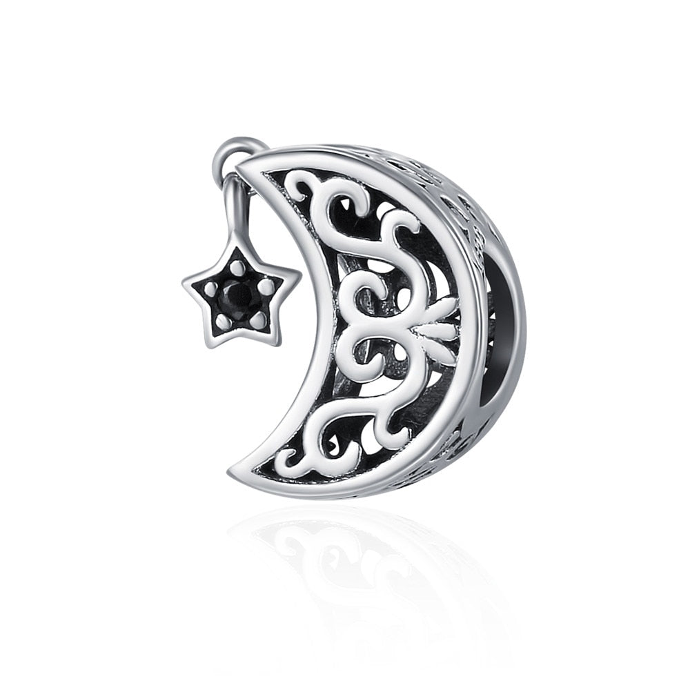 Sterling Silver 925 Blue Charms Beads Fit Bracelets