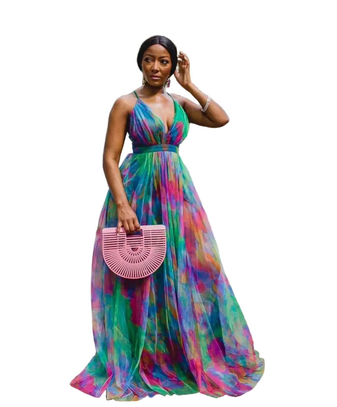 Women African Style Sleeveless Long Dress