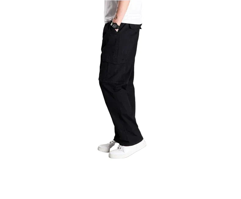 Men Casual Safari Style Cotton Cargo Pants