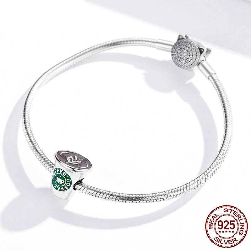 Sterling Silver 925  Coffee Cup Charm
