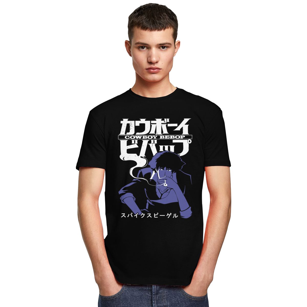 Men Short Sleeve Casual Anime Space Spike T Shirt