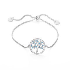 Accessories Women CZ Tree of Life Charm Bangle Bracelet