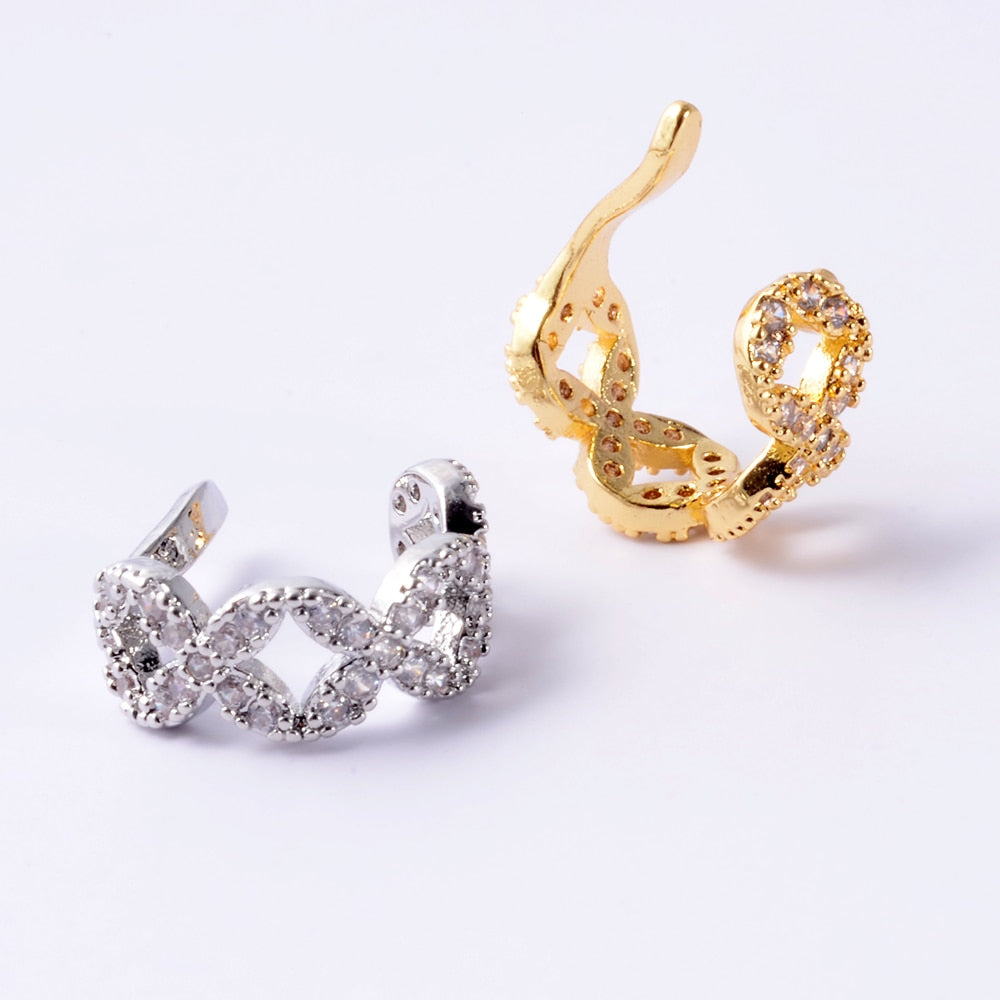 Women CZ Zircon Non-Pierced Ear Cuff Clip Earrings