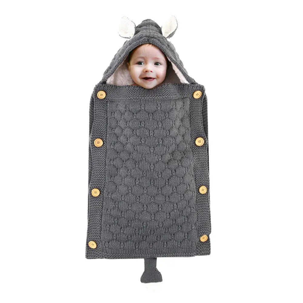 Newborn Baby Warm Knitted Stroller Toddler Knit Swaddling Blanket