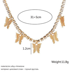 Women Crystal Butterfly Choker Pendant