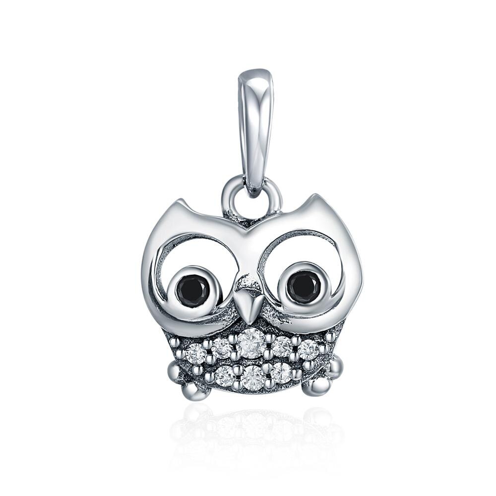 Sterling Silver 925 Crystal Owl Animal Charms