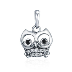 Sterling Silver 925 Crystal Owl Animal Charms
