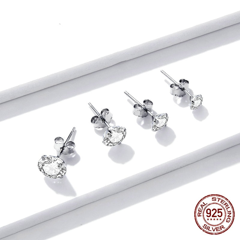Sterling Silver 925 Platinum Cubic Zirconia Hypoallergenic Earrings