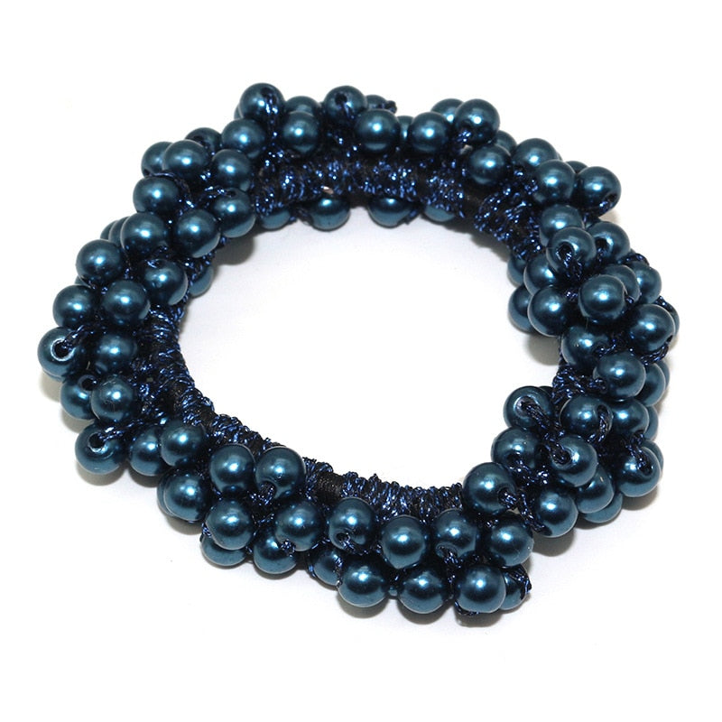 Woman Accessories Elegant Pearl Beads Scrunchies