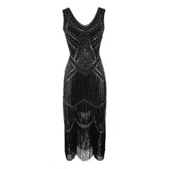 Women Vintage Sequin Full Fringed Retro Great Gatsby Dress