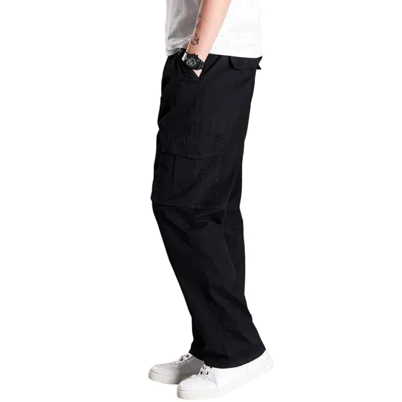 Men Casual Safari Style Cotton Cargo Pants