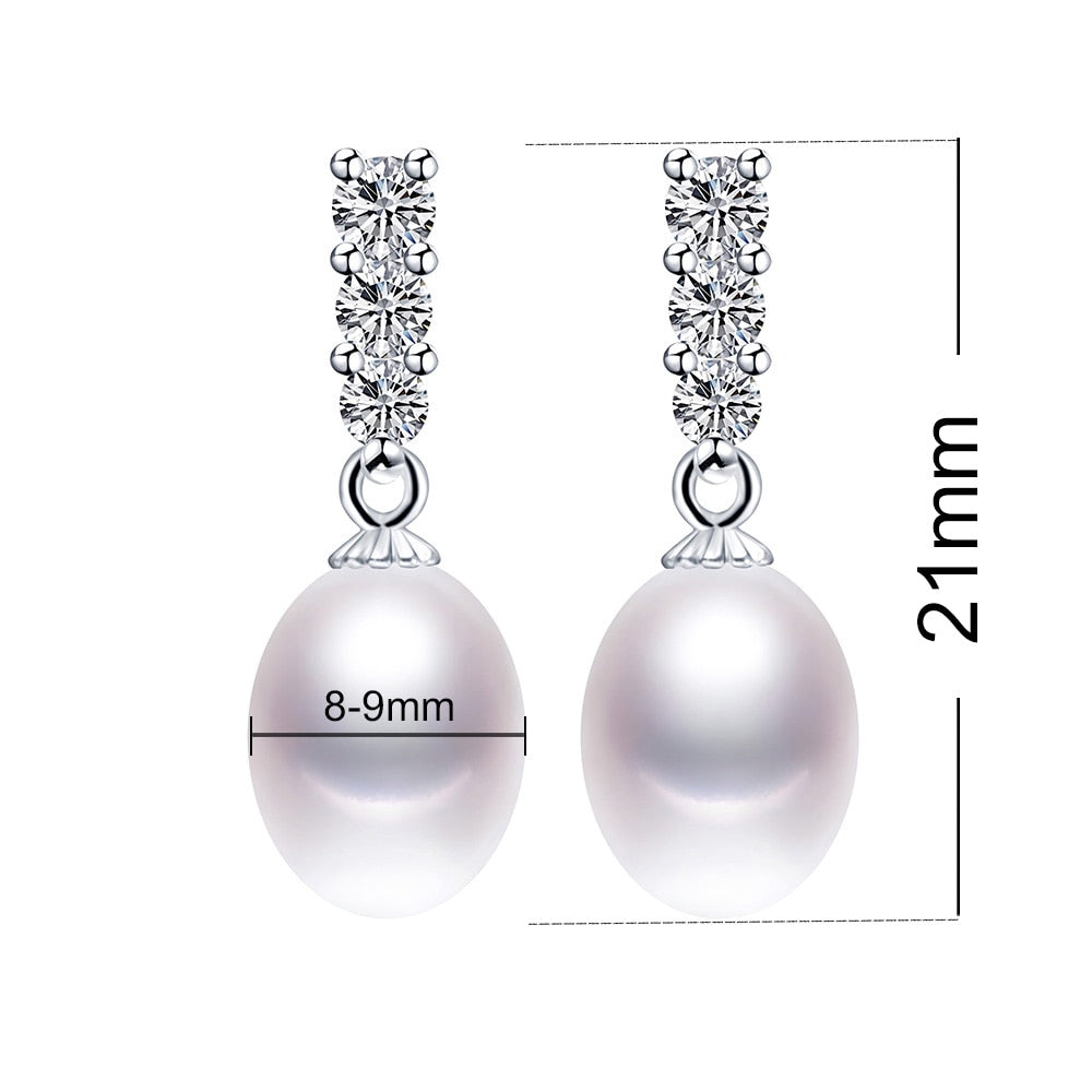 Sterling Silver 925 Pearl Drop Earrings