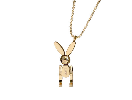 Woman Titanium Steel Rabbit Pendant Necklace