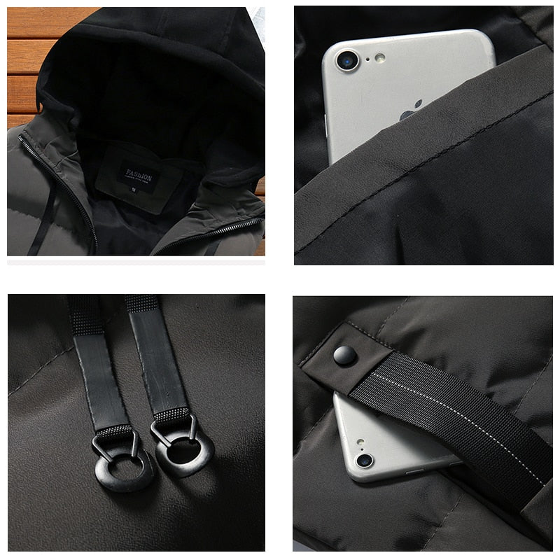 Men Active Waterproof Hooded Casual Vest Jacket