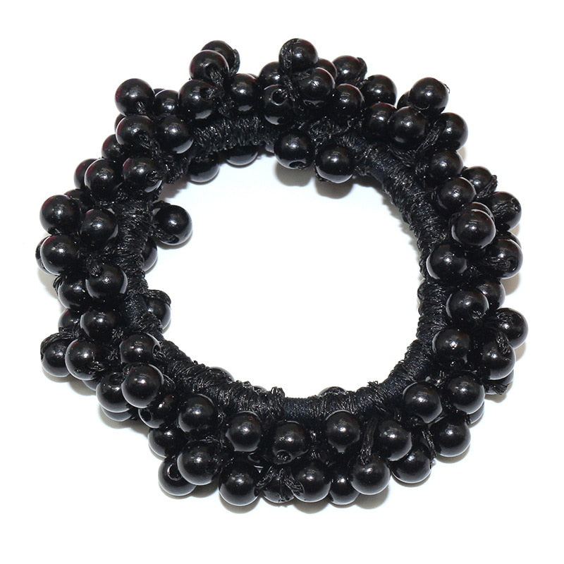 Woman Accessories Elegant Pearl Beads Scrunchies