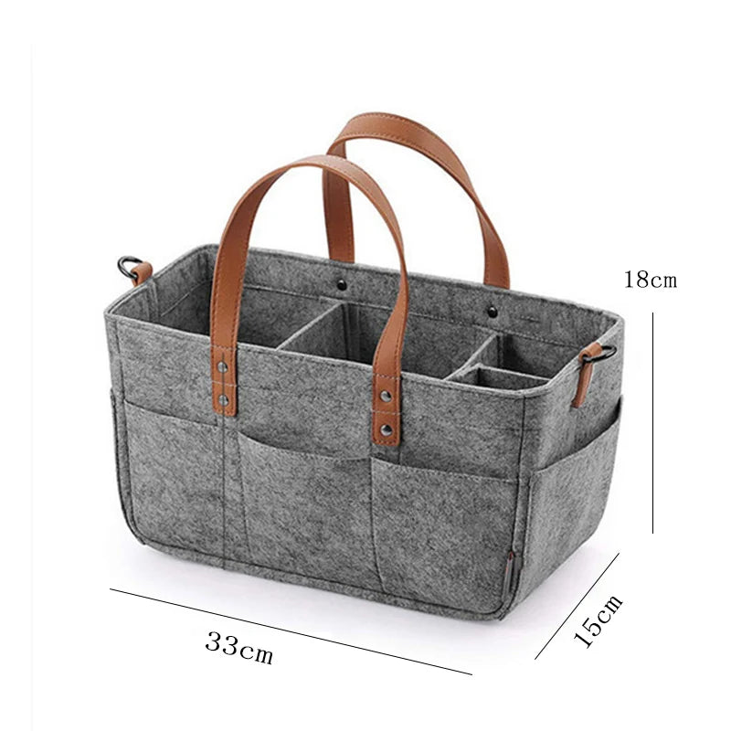 Baby Felt Storage Nursery Organizer Basket with Handle