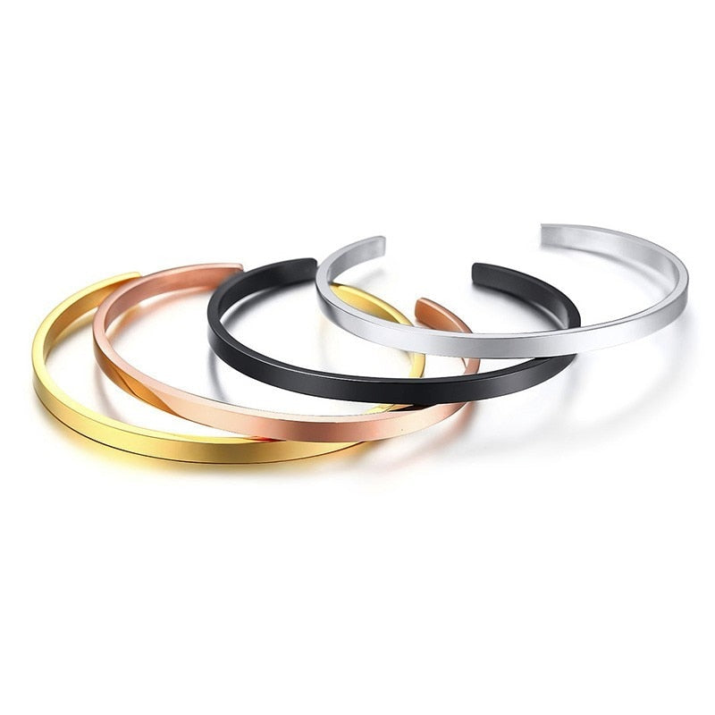 Men Stainless Steel Cuff Bangle Bracelet