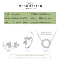 Sterling Silver 925 Shining Star Crystal Necklace Sets