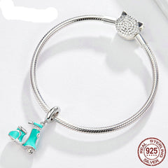 Sterling Silver 925 Enamel Bike Charm for Bracelet