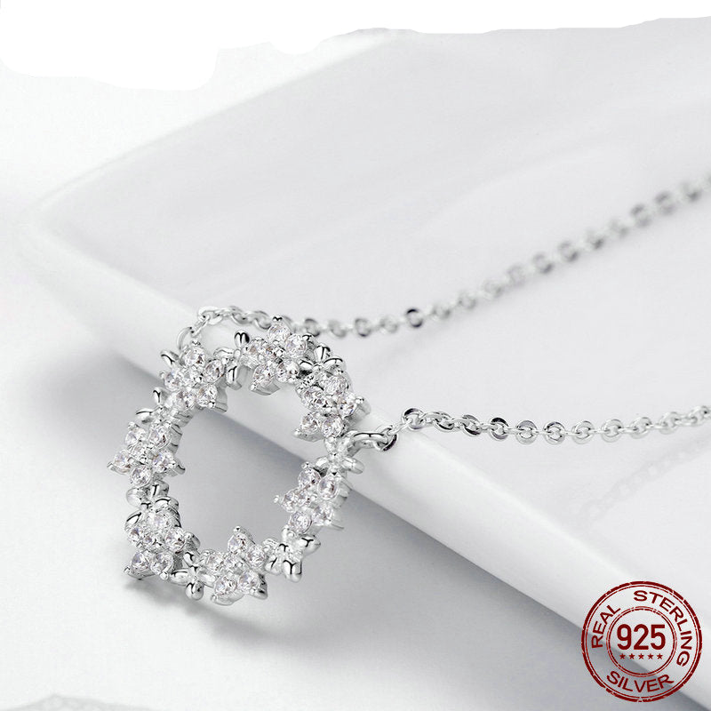 Sterling Silver 925 Shining Star Round Pendant