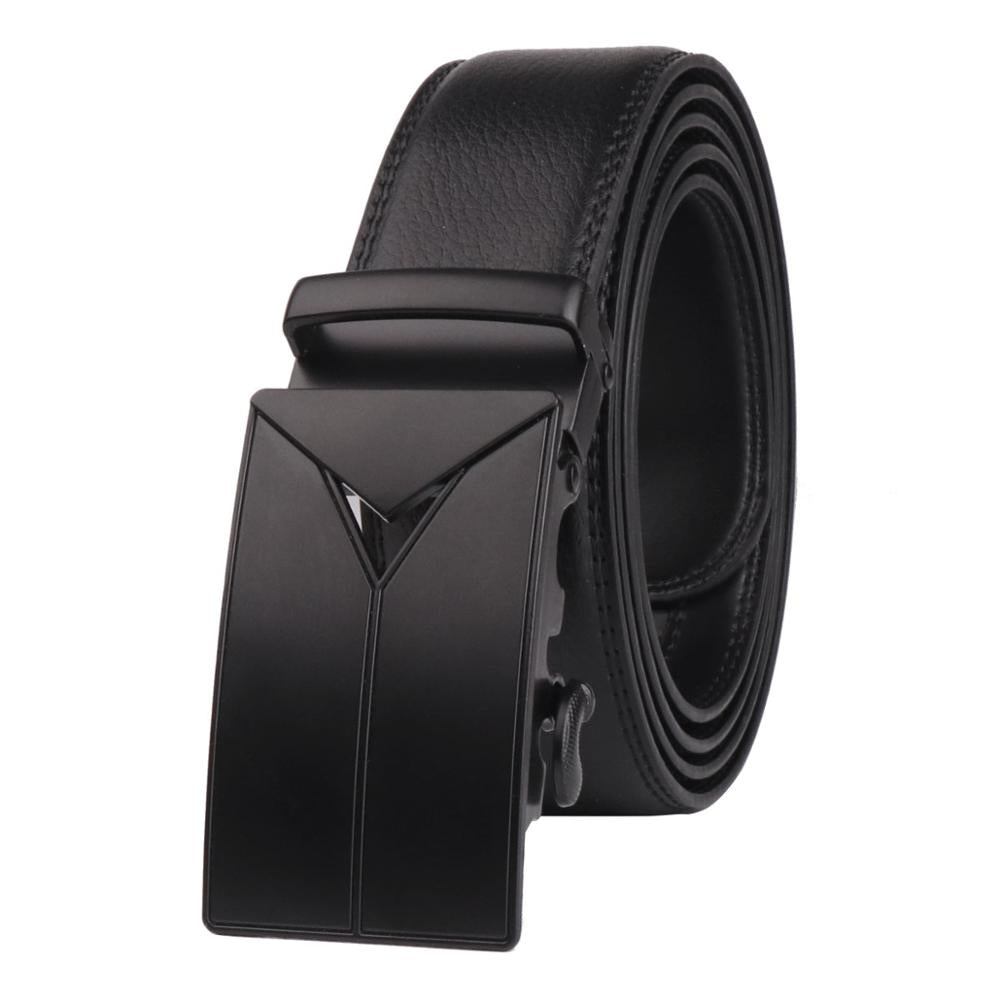 Mens Genuine Leather Automatic Buckle Belt