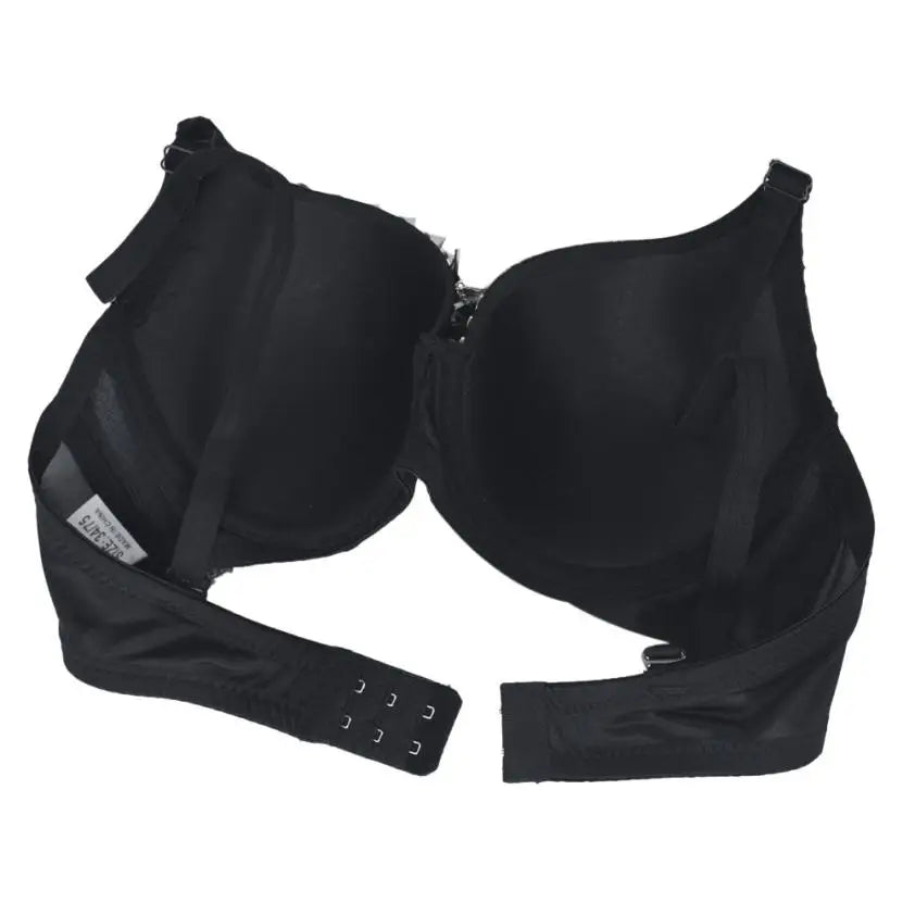 Women Spike Rivet Metallic Push Up Bralette