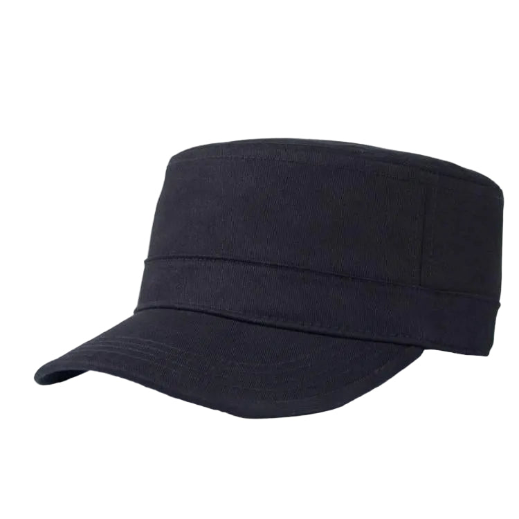 Unisex Cotton Black Army Flat Cap