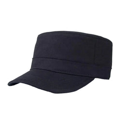 Unisex Cotton Black Army Flat Cap
