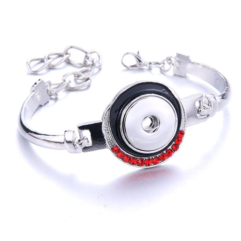 Women  Adjustable Chain Metal Snap Buttons Bracelet