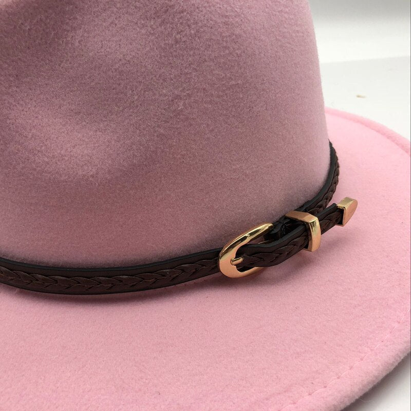 Women Casual Belt Design Fedoras
