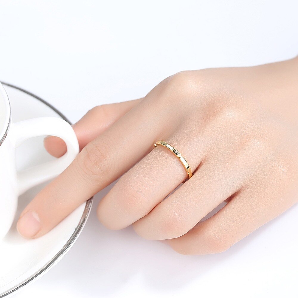 Sterling Silver 925 Unisex Twin Tiny Cubic Zircon Ring
