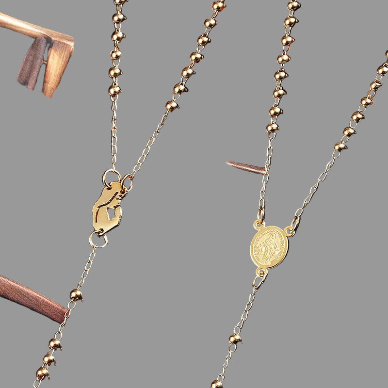 Accessories Titanium Steel Mary/Jesus Long Chain Cross Necklace