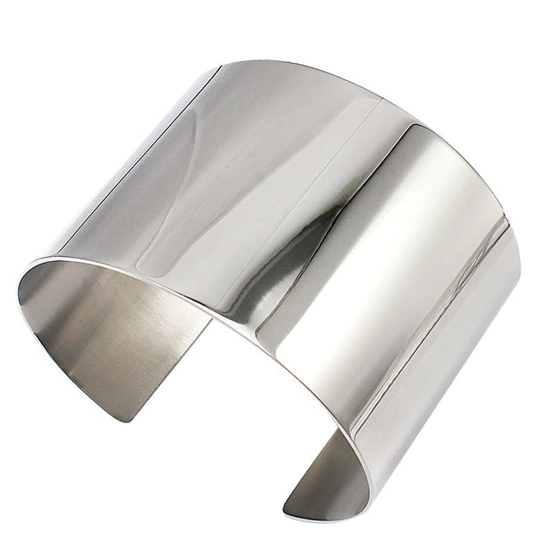Designer Stainless Steel Wide Blank Cuff Bangle Bracelet