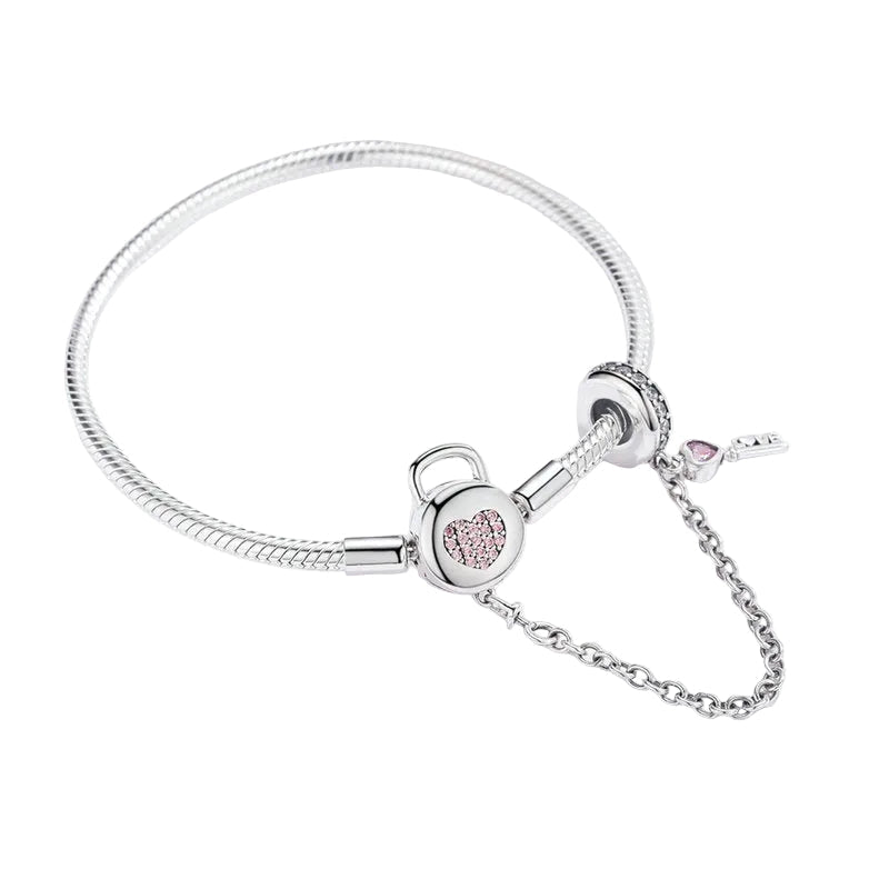 Sterling Silver 925 Pure Silver Round Bead Bracelet Forever Love Chain