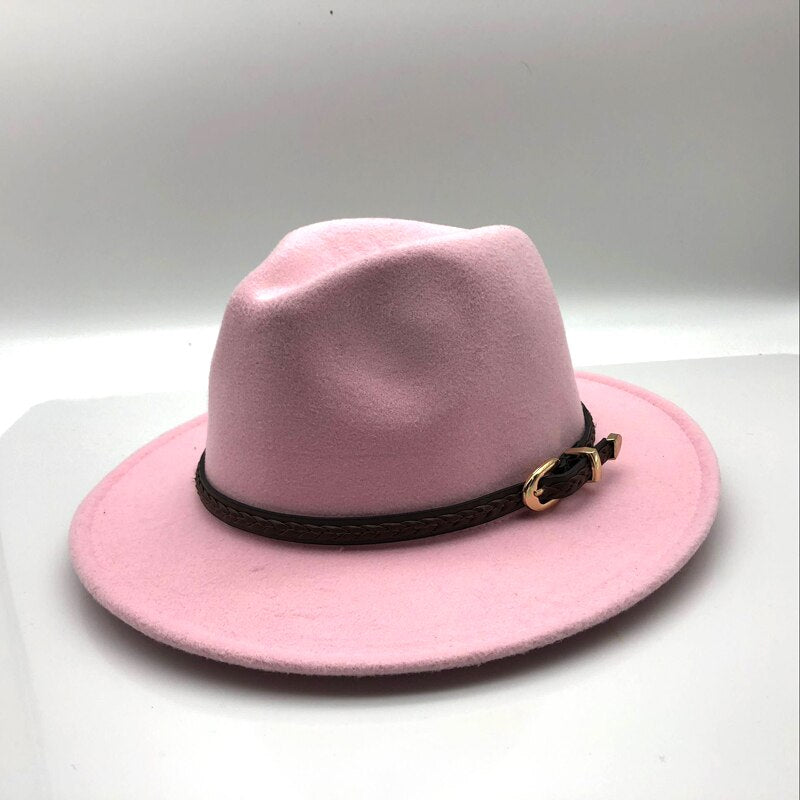 Women Casual Belt Design Fedoras