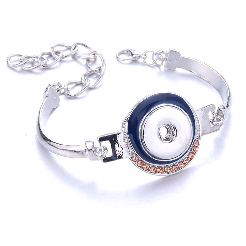 Women  Adjustable Chain Metal Snap Buttons Bracelet