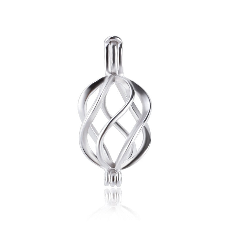 Sterling Silver 925 Geometric Twist Pendant